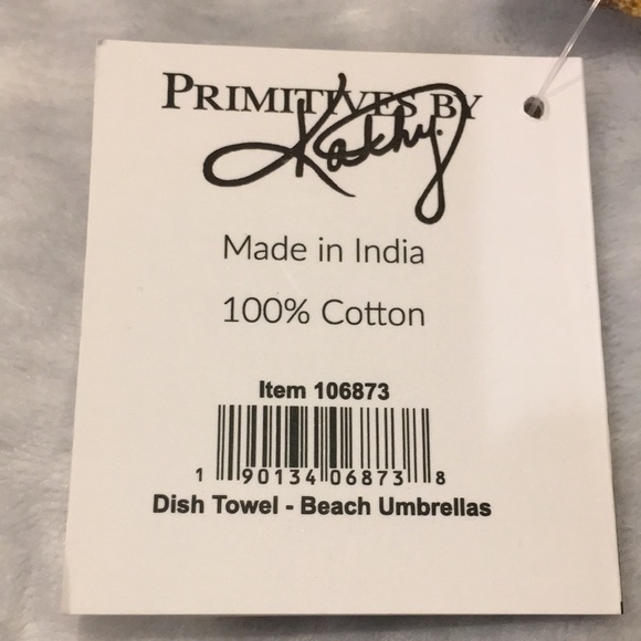 Beach Umbrellas Designer Kitchen Towel NWT Cotton India 26” X 21” - Picture 13 of 16